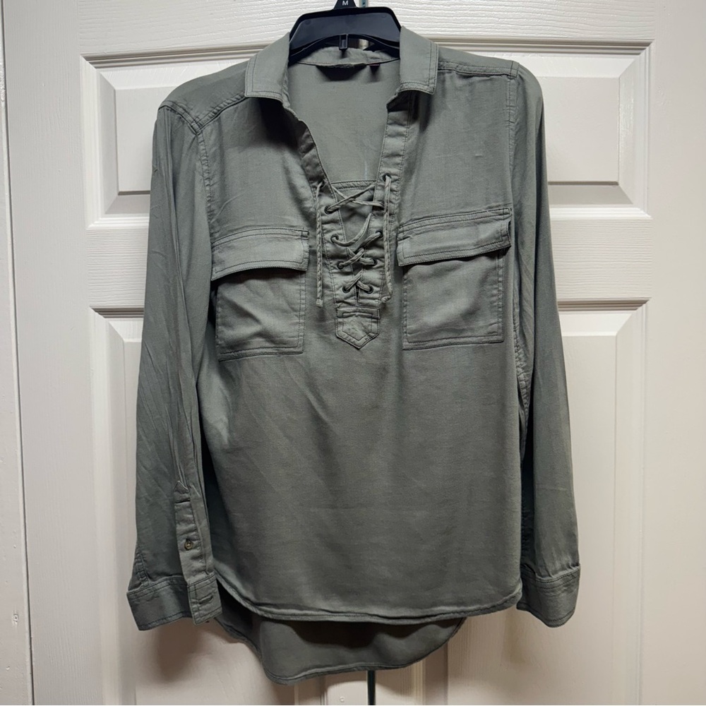 SO Navy Green Tunic with Laced up Front